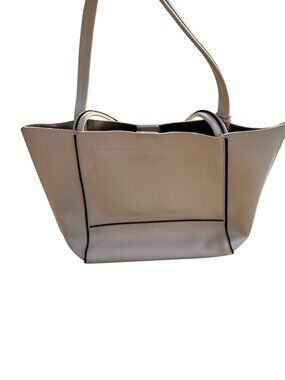 Botkier Womens Large Tote Bag Gray Leather Elegant Modern Design Pre-Owned